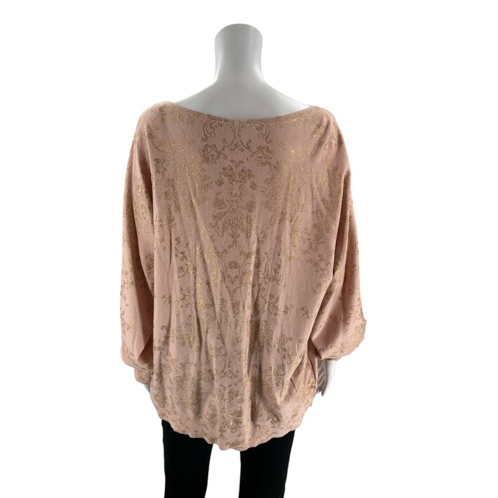 Chico Size XL Blush/Gold Print Pre-Owned Ladies Casual Top - Size XL - Picture 3 of 6